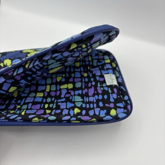 Vera Bradley Tablet iPad E Reader Kindle Sleeve Indigo Pop Blue Padded Zipper - Picture 6 of 7
